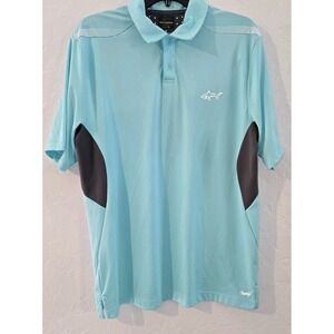 Greg Norman Tasso Elba Golf Polo RapiChill Advanced Cooling BLUE Shirt Men's M